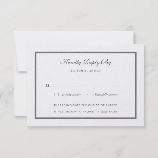 Pearl Shimmer Wedding RSVP Karte (Vorderseite)
