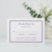 Pearl Shimmer Wedding RSVP Karte (Stehend Vorderseite)