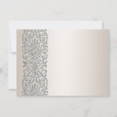 Pearl Silver Border 25-jähriges Party Einladung (Rückseite)