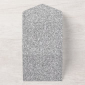 Pearl Silver Glam Glitzer Hearts All In One Einladung (Außenbereich)