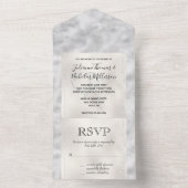 Pearl Silver Glam Glitzer Hearts All In One Einladung (Innen Boden)