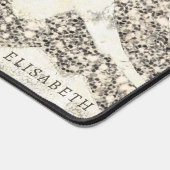 Pearl Silver Glitzer Zebra Name oder Monogramm hin Schreibtischunterlage (Ecke)