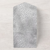 Pearl Silver Leopard Print Glitzer All In One Einladung (Außenbereich)