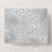 Pearl Silver Leopard Print Glitzer All In One Einladung (Rückseite)