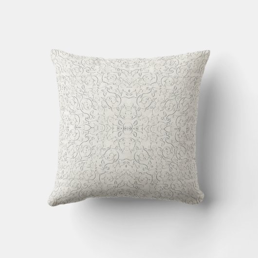 Pearl Silver Monogram Wedding Throw Pillow Kissen (Rückseite)