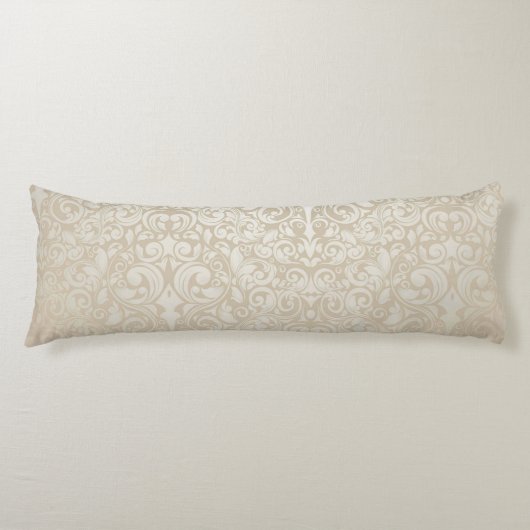 Pearl Silver Vintag Damask Muster Kissen (Vorderseite)