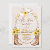 Pearl Sonnenblumen Stiefel Geburtstag Einladung (Vorderseite)