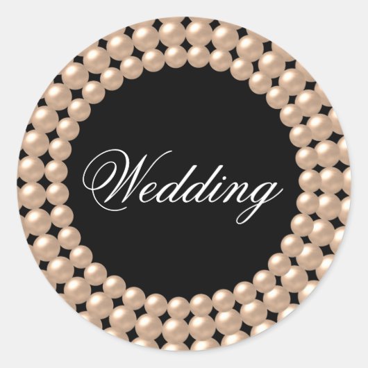 Pearl Strings Jeweled Wedding Sticker (Vorderseite)
