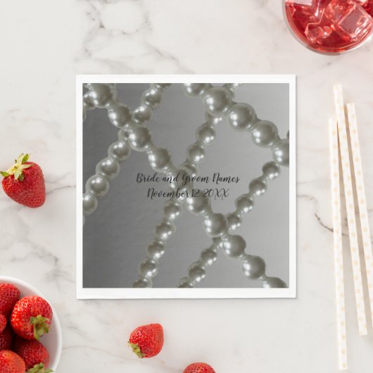 Pearl Strings Wedding Paper Napkins Serviette (Beispiel)