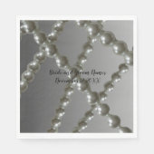 Pearl Strings Wedding Paper Napkins Serviette (Vorderseite)