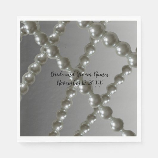 Pearl Strings Wedding Paper Napkins Serviette (Vorderseite)