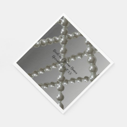 Pearl Strings Wedding Paper Napkins Serviette (Ecke)