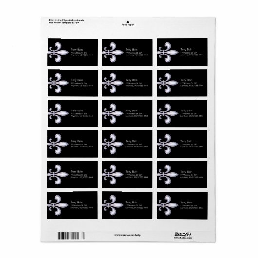 Pearl Style Lilie Adressaufkleber (Vorne)