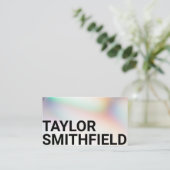 Pearl Typography Gradient Visitenkarte (Stehend Vorderseite)