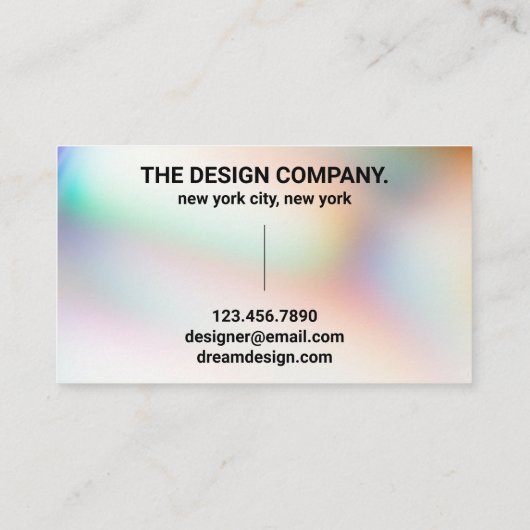 Pearl Typography Gradient Visitenkarte (Rückseite)