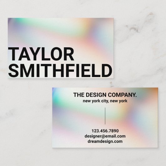 Pearl Typography Gradient Visitenkarte (Vorne/Hinten)