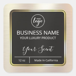 Pearl- und Gold-Kerzen Quadratischer Aufkleber