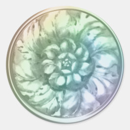 Pearl Vintag Baroque Embossed Look Siegel Runder Aufkleber