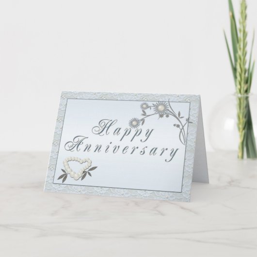 Pearl Wedding Anniversary Card Karte (Vorderseite)