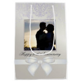 Pearl Wedding Anniversary Lovely Foto Couple Mittlere Geschenktüte (Rückseite)