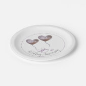 Pearl Wedding Anniversary Pink Pappteller (Schrägansicht)