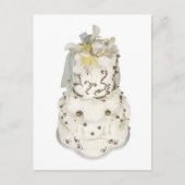 Pearl Wedding Cake Save the Date Card Ankündigungspostkarte (Vorderseite)