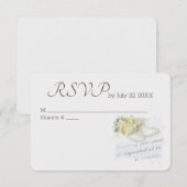 Pearl Wedding Heart UAWG Wedding RSVP Karte (Vorne/Hinten)