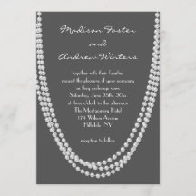 Pearl Wedding Invitation 1920 - grau