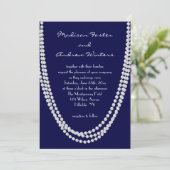 Pearl Wedding Invitation - blau Einladung (Stehend Vorderseite)