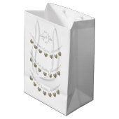 Pearl Wedding Jubiläumsgeschenktasche Mittlere Geschenktüte (Rückseite Schrägansicht)