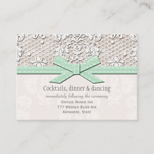 Pearl Wedding Reception Enclosure Card Begleitkarte (Vorderseite)