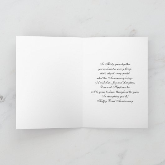 PEARL WEDING JAHRESKARTE KARTE (Innenseite)