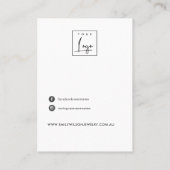 PEARL-WEISSE LICHTSTUDIE STUDIEREN ERNÄHRUNG VISITENKARTE (Rückseite)