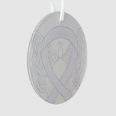 Pearl White Awareness Ribbon Angel Ornamente (Vorderseite)
