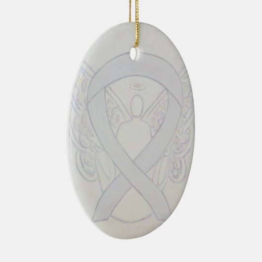 Pearl White Awareness Ribbon Engel Ornament (Rechts)