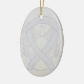 Pearl White Awareness Ribbon Engel Ornament (Links)