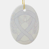Pearl White Awareness Ribbon Engel Ornament (Hinten)