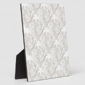 Pearl White Damask Muster Fotoplatte (Seite)