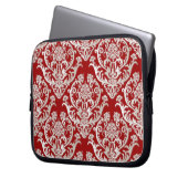 Pearl White Damask Muster Laptopschutzhülle (Vorderseite Links)