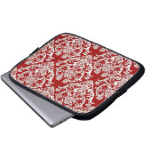 Pearl White Damask Muster Laptopschutzhülle (Vorne Knopf)