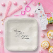 Pearl White Glam Liebe immer Hochzeit Pappteller (Party)