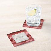 Pearl White Glitzer Red Marble Wedding Untersetzer (Vor Ort)