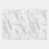 Pearl White Gold Glitzer Sparkle Stars Geschenkpapier Set (Vorderseite 2)