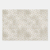 Pearl White Gold Glitzer Sparkle Stars Geschenkpapier Set (Vorderseite)