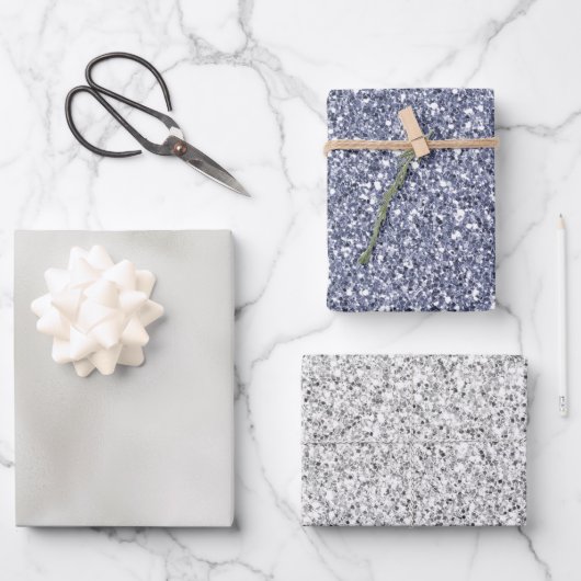 Pearl White Luxe Lila Glam Geschenkpapier Set (Vorderseite)