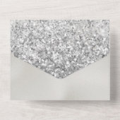 Pearl White Luxe Silver Glitzer     All In One Einladung (Rückseite)