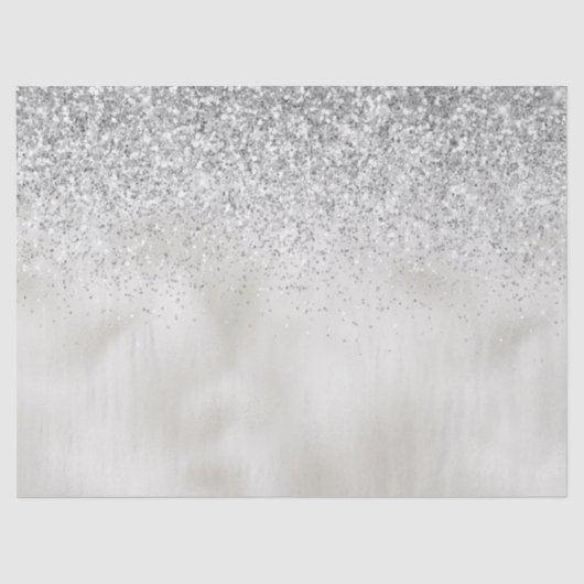 Pearl White Luxe Silver Glitzer Seidenpapier (Vorderseite)