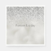 Pearl White Luxe Silver Glitzer Serviette (Vorderseite)