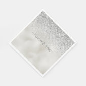 Pearl White Luxe Silver Glitzer Serviette (Ecke)