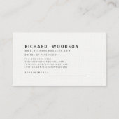 Pearl White Minimalistisch Elegant Beruflich Moder Terminkarte (Rückseite)